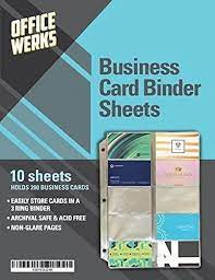 Contains 10 pages per pack. Business Card Sheet Protectors Refill Sheets For 3 Ring Binder 10 Pack Clear 20 Cards Per Sheet Buy Online At Best Price In Uae Amazon Ae
