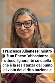 Francesca Albanese: nostro è un Paese "abbastanza ottuso, ignorante su  quella che è la resistenza dal punto di vista del diritto nazionale, e dove  c'è una ignoranza della storia palestinese, della resistenza