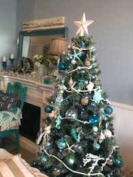 Burlap was used for the garland. Our Coastal Christmas Tree Plus Christmas Mantel Christmas Tree Themes Cool Christmas Trees Christmas Tree Decorations