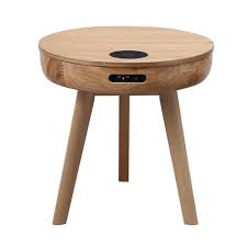 San Francisco Round Lamp Table With Qi Wireless Charger Usb Ports And 2 1 Bluetooth Speakers Table Lamp New Technology Gadgets Speaker Box Design