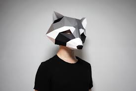 Raccoon Mask Wall Art Set Pdf Template Low Poly Model Etsy Art Set Wall Art Sets Raccoon Mask