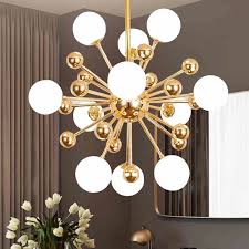 Modern Chandelier Glass Led Lamp Design Sputnik Flush Mount Light Fixtures Living Room Bedroom Decor Home Chandeliers Lighting Chandeliers Aliexpress