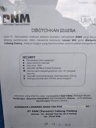 1 kurikulum pelatihan satpam gada pratama pt. Lowongan Kerja Pnm Cabang Padang Security Adsanjaya