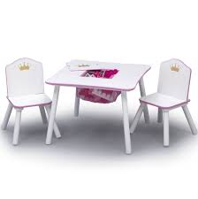 Delta Children Princess Crown Kids Table And Chair Set With Storage White Pink Walmart Com Table And Chair Sets Kid Table Kids Table And Chairs