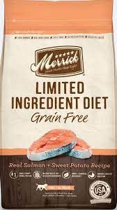 Merrick Limited Ingredient Diet Grain Free Real Salmon And Sweet Potato Recipe Dry Dog Food Salmon And Sweet Potato Dog Food Recipes Sweet Potato Recipes