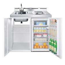 Summit Appliance 39 In Compact Kitchen In White C39elglass The Home Depot Compact Kitchen Small Kitchenette Mini Fridge With Freezer