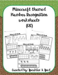 Minecraft Themed Number Recognition 1 20 Number Recognition Worksheets Special Education Classroom Number Recognition