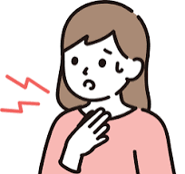 のどが痛い女性のイラスト｜商用可・フリーイラスト素材｜ソコスト