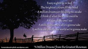 Video clip and lyrics a million dreams by pink. A Million Dreams Or Making Do Honest About My Faith