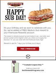 Free Birthday Food At Firehouse Subs Best Rewards Programs