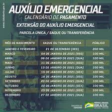 Nos próximos dias, mais notícias sobre o calendário completo de pagamentos, bem como o público que terá direito. Governo Federal Divulga Calendario Da Extensao Do Auxilio Emergencial Para Mais 1 2 Milhao De Pessoas Portugues Brasil