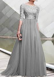 Worn and loved by generations of brides, these iconic dresses hold a timeless romance. Grey Patchwork Lace Pleated Round Neck Elbow Sleeve Wedding Gowns Maxi Dress Maxi Gown Dress Maxi Dress Prom Dresses