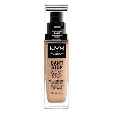Foundations (wet) left to right: Can T Stop Won T Stop Full Coverage Foundation Nyx Professional Makeup