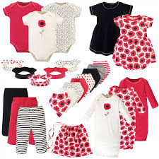 Touched By Nature Baby Girl Organic Cotton Layette Set And Giftset Poppy 0 6 Months Walmart Com