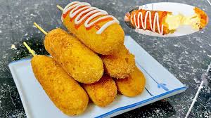 Aloo cheese croquettes are a perfect snack for kids. Hotdog Pho Mai Han Quá»'c Beo Ngáº­y Mozzarella Cheese Hotdog Youtube