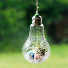 Hanging Light Bulb Air Plant Terrarium With Owls By Dingading Air Plant Terrarium Light Bulb Crafts Air Plants