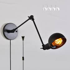 Direct wired the specific instructions for installing a wall sconce will differ depending on the type of fixture you choose. Kiven Wall Lamp 1 Light Plug In Ul Listed Industrial Wall Sconce 6 Foot Black Cord Matte Black Finish Vintage Style Simplicity Wall Swing Arm Lamp Bulb Included Bd0210 Nunu Lamp Online Shopping