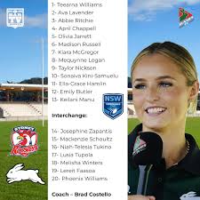 Teearna Williams is back at fullback, Ava Lavender moves to wing. Maddy  Russell returns at five-eighth, Taylor Nickson switches to hooker and  Phenie Zapantis drops back to the bench. Olivia Jarrett will