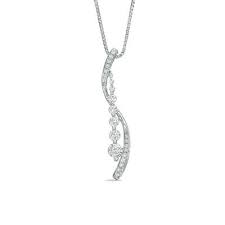 12 Ct Tw Journey Diamond S Pendant In 14k White Goldzales In 2021 Diamond Pendant Emerald Jewelry White Gold