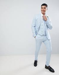 Asos mens brownish red wool blend patterned lining blazer suit jacket | size 38r. Asos Design Wedding Super Skinny Suit Jacket In Ice Blue Micro Texture Asos