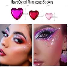 Heart Glitter Rhinestone Stickers The Shape Of Heart And Round Gems Crafts  Sticker Crystal Self Adhesive Jewels For Embellishment Encanto Stickers