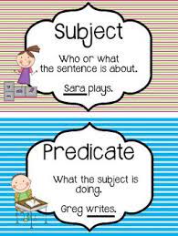 Subject And Predicate Mini Poster Subject And Predicate Teaching Fluency Teaching Writing