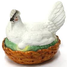Antique 19th C Staffordshire Porcelain Hen On Nest Lot 0174 Poule
