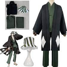 Amazon.com: Anime BLEACH Cosplay Costumes Kisuke Urahara Cosplay Uniforms  Halloween Kimono Men Women Outfit Cape Tops Pants Hat (XXXL), Black,  3X-Large : Clothing, Shoes & Jewelry