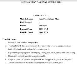 Soal Try Out Sd Ipa Tahun Pelajaran 2018 2019 Contoh Soal Un Sd Smp Sma