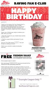 Del taco's best recent discount code was their 10% off discount code. Del Taco Free Birthday Food Best Rewards Programs