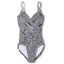Black And White Striped One Piece Bathing Suit Women S Draped One Piece Black Stripe Merona Women S Plus Size Swimwear Best Swimwear Slimming Swimsuits