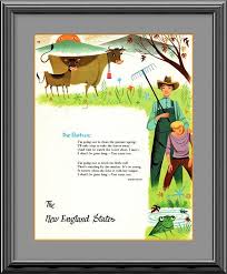 The Pasture By Robert Frost And Robert J Lee Illustration 1950s Vintage Educational Book Robert Frost Poems New England States Poster Prints