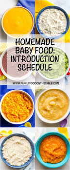 What foods should i introduce to my child first? Homemade Baby Food Introducing Solids Schedule Family Food On The Table