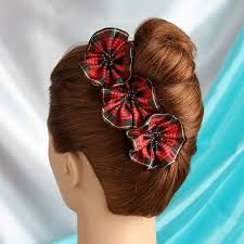 Maybe you would like to learn more about one of these? Plaid Flower Blooms Out Of Ribbon Vintage Christmas Hair Accessories Tutorial 4 Bobby Pin Blog Vintage Hair And Makeup Tips And Tutorials