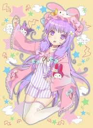 ⇢ red haired anime girls. Kawaii Anime Girl Purple Hair Novocom Top