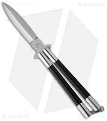 Black And White Ebony Knife Handle 29 Knives Chris Olofson 4 Spear Point Balisong Ebony Butterfly Knife