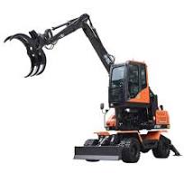 8 Ton Wheel Excavator with 700kg Log Grab and Lifting Cabin