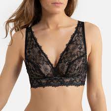 Outlet excluído da promoção excluído da promoção. Recycled Lace Halterneck Non Underwired Bra La Redoute Collections La Redoute