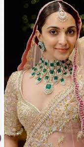 Kiara advani wedding style jewellery set, green American stones set,full  necklace,indianwedding jewellery/best gift forgirls/bridaljwellery
