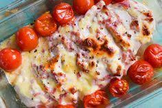 Uberbackenes Low Carb Schinken Kase Hahnchen Rezept Rezepte Lecker Low Carb Abendessen