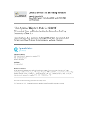 Journal of the Text Encoding Initiative, Issue 1