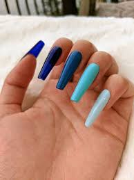 Acrylic Black And Blue Ombre Nails Any Shape Ombre Blue Press On Nails Fake Gel Nails Baby Etsy In 2020 Fake Gel Nails Blue Acrylic Nails Blue Ombre Nails