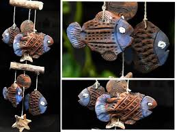 Windspiel Mobile Garten Keramik Fische Von Machwerkstatt Brennwerk Auf Dawanda Com In 2019 Mobile Garten Windspiele Und Keramik Fisch