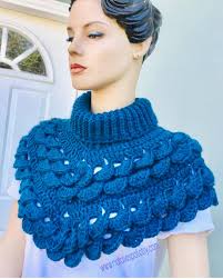The Wavy Shells Cape Neck Warmer- Crochet Capelet Pattern PDF INSTANT  DOWNLOAD
