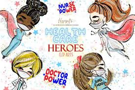 Health Care Heroes Cliparts Nurse With Cape Doctor With Cape Nurse And Doctor Illustrations Super Heroes Cliparts U0055per In 2020 Health Care Clip Art Logo Collection