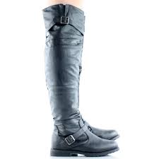Womens Thigh High Boots Riding Over The Knee Motorcycle Biker Flat Heel Designer Boots Over The Knee Boots Womens Thigh High Boots