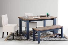 At king dinettes, we are a one stop shop that you will get what you. Bala Dining Table And Bench Set Solid Wood And Blue Made Com