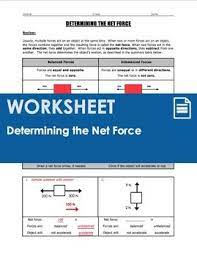 A 4 Page Worksheet That Teaches And Reinforces The Skill Of Determining The Net Force On Science Teaching Resources High School Science Classroom Learn Physics
