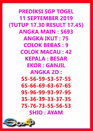 Prediksi Sgp Togel 11 September 2019 September Pengikut 11 September
