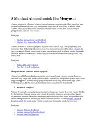 Maybe you would like to learn more about one of these? 5 Manfaat Almond Untuk Ibu Menyusui